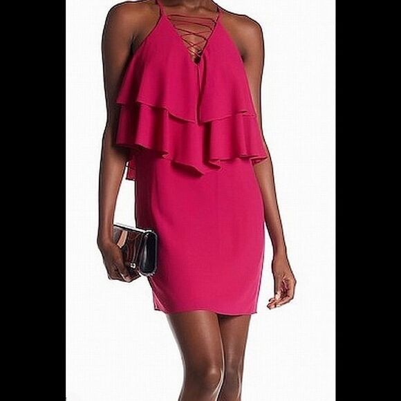 Ali & jay fushia flounce dress. NWT - Picture 1 of 8